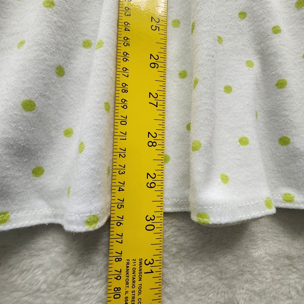 Polka Dot Midi Skirt Womens 3X White Green A-Line Pull On Modest Jersey Feminine - Picture 5 of 12